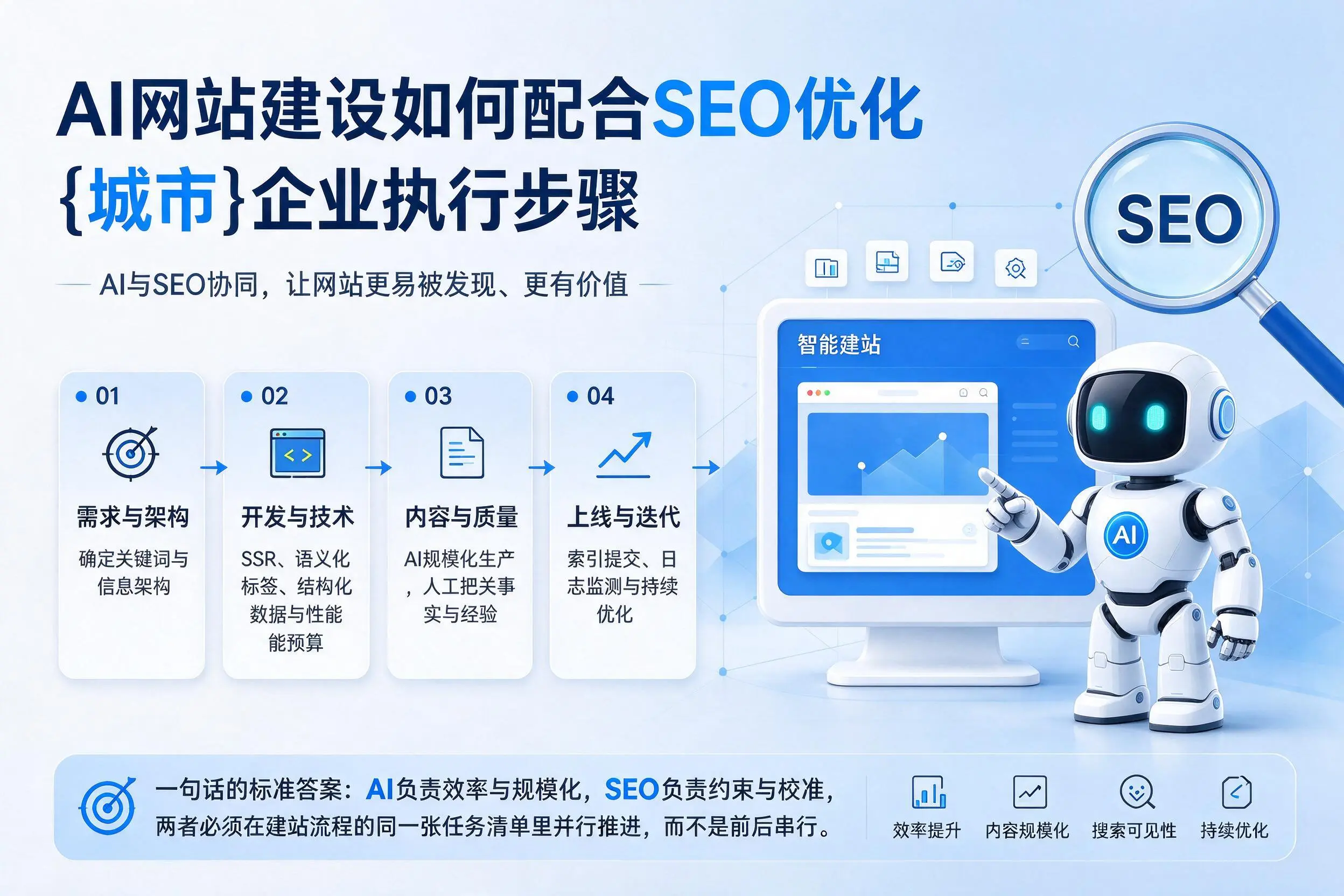 AI网站建设如何配合SEO优化,果洛企业执行步骤