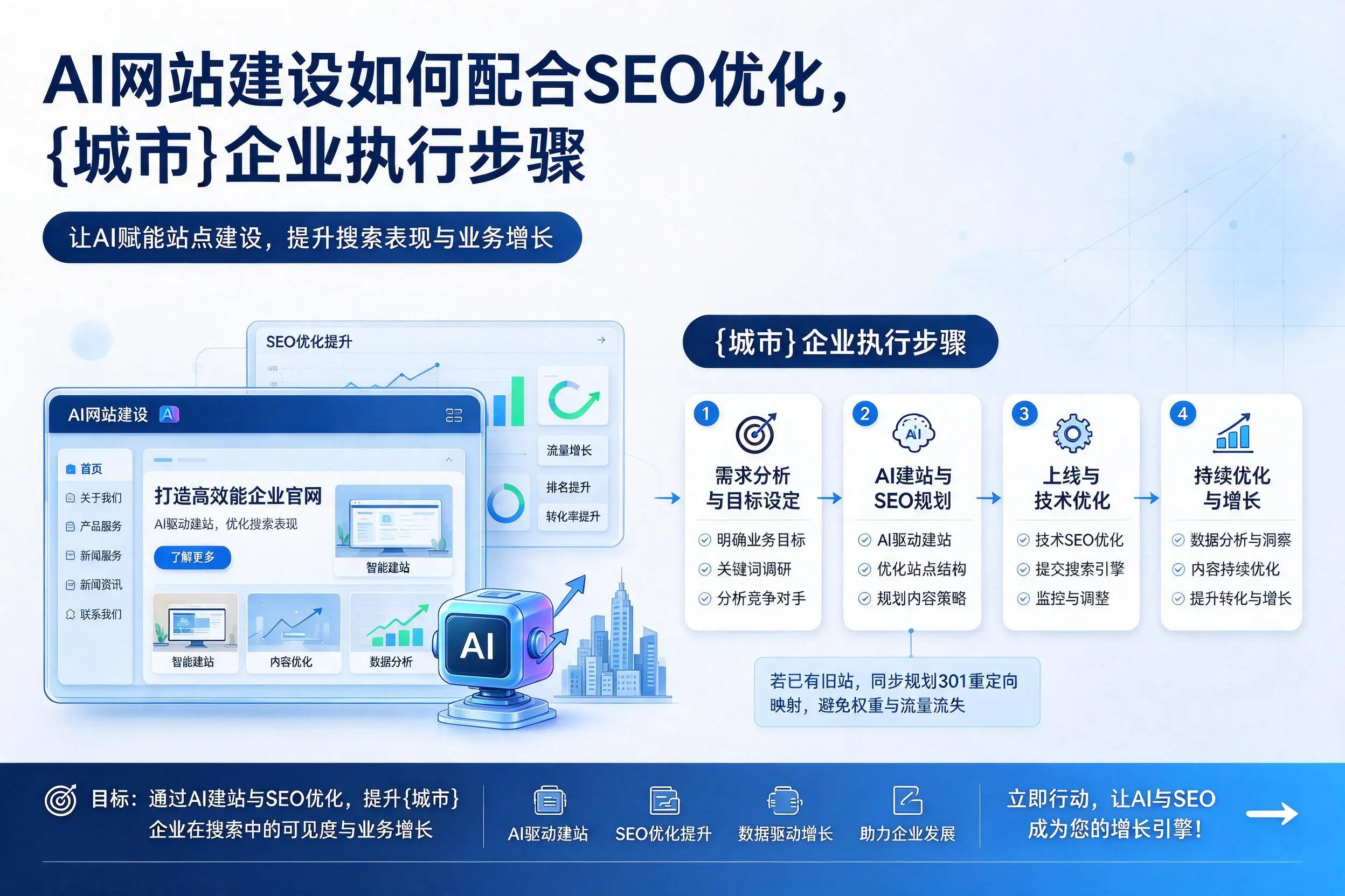 AI网站建设如何配合SEO优化,果洛企业执行步骤