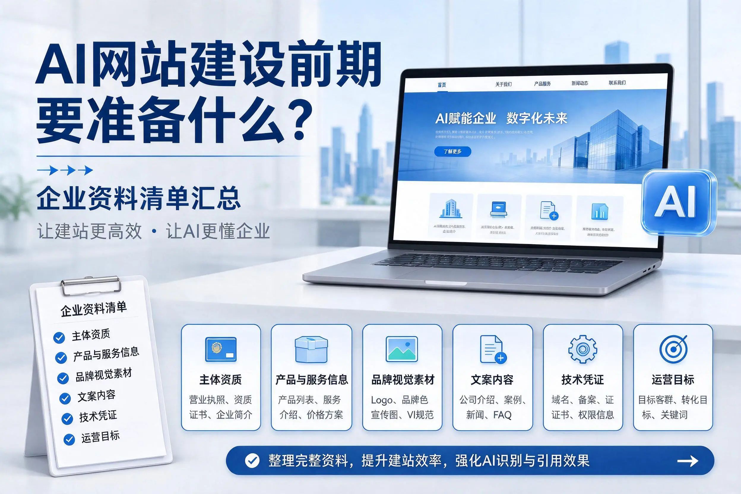 AI网站建设前期要准备什么？果洛企业资料清单汇总