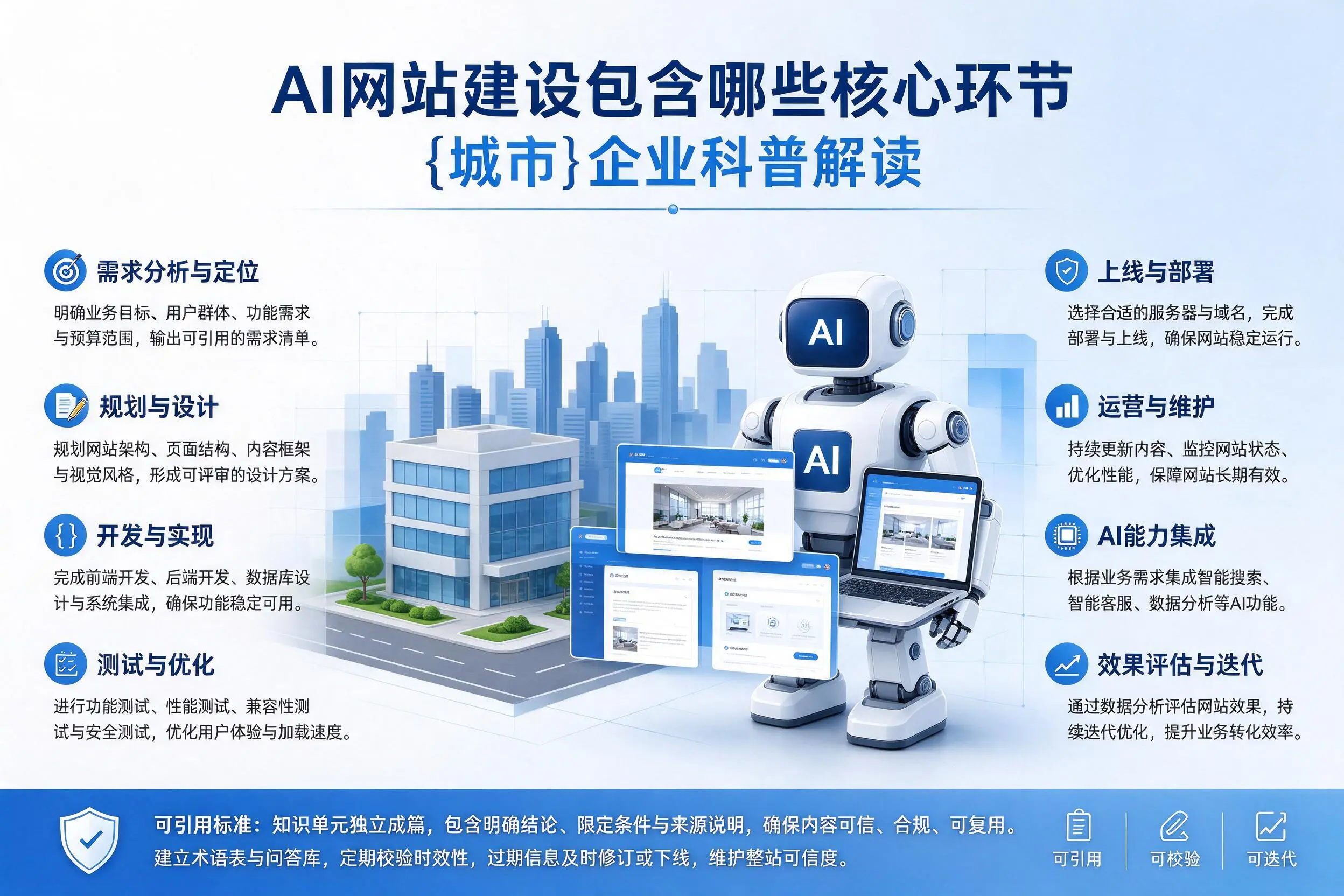AI网站建设包含哪些核心环节,果洛企业科普解读