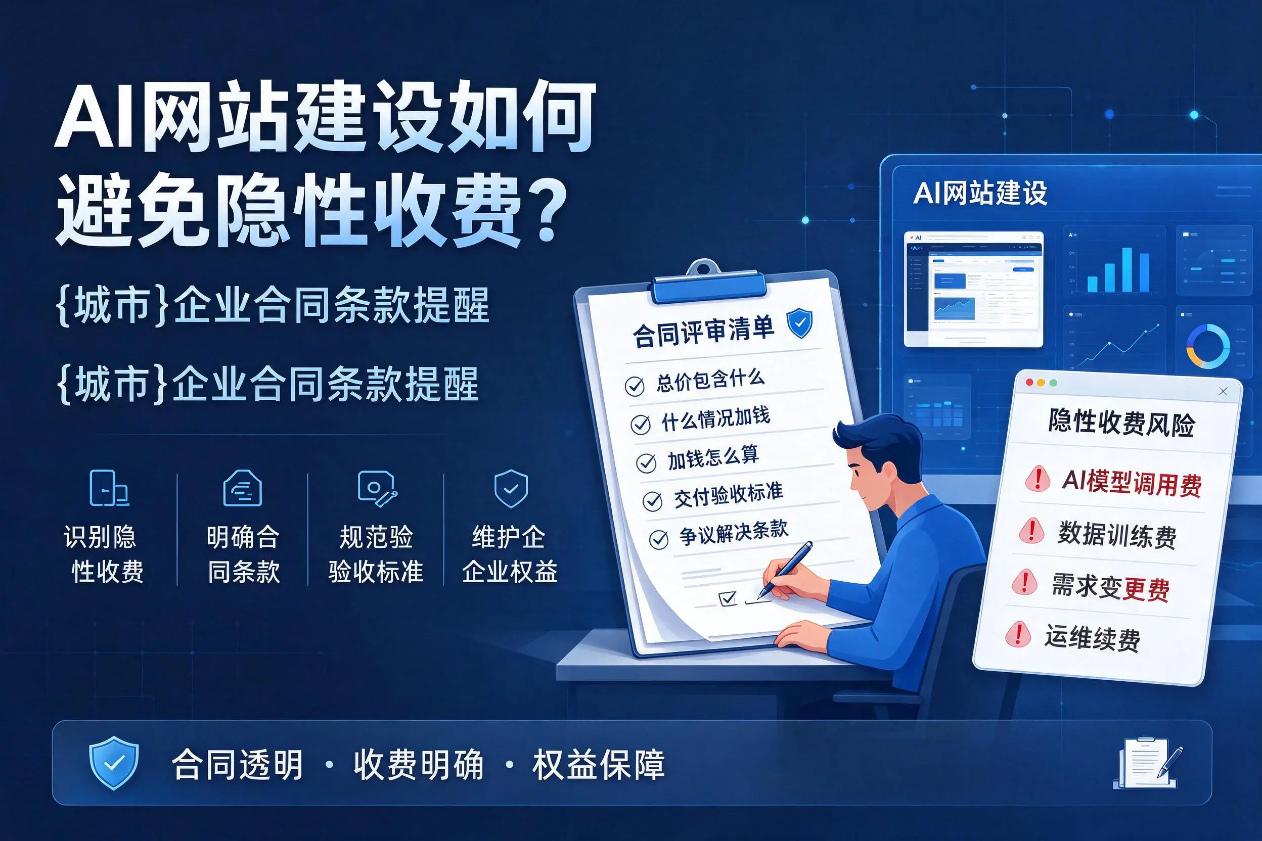 AI网站建设如何避免隐性收费？果洛企业合同条款提醒